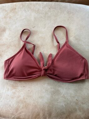 wild fable Textured Knot-Front Bikini Top
